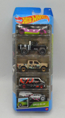 2022 Hot Wheels Speed Blur 5 pack. NEW With HTF Chrome Van And Dodge Power Wagon
