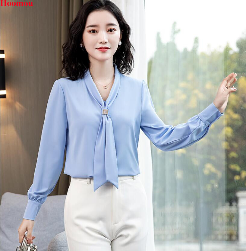 Women Elegant Tie Long Sleeve Slim Office Businss Work Tops Blouse Shirts  Plus | eBay