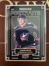 2022-23 UD Series 2 Portraits Rookies #P-59 Carson Meyer - Columbus Blue Jackets