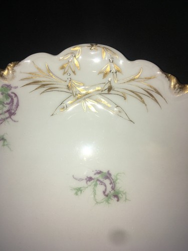 H&C Co Haviland Round 12.5” PLATTER Embossed Handles FLORAL - Picture 7 of 12
