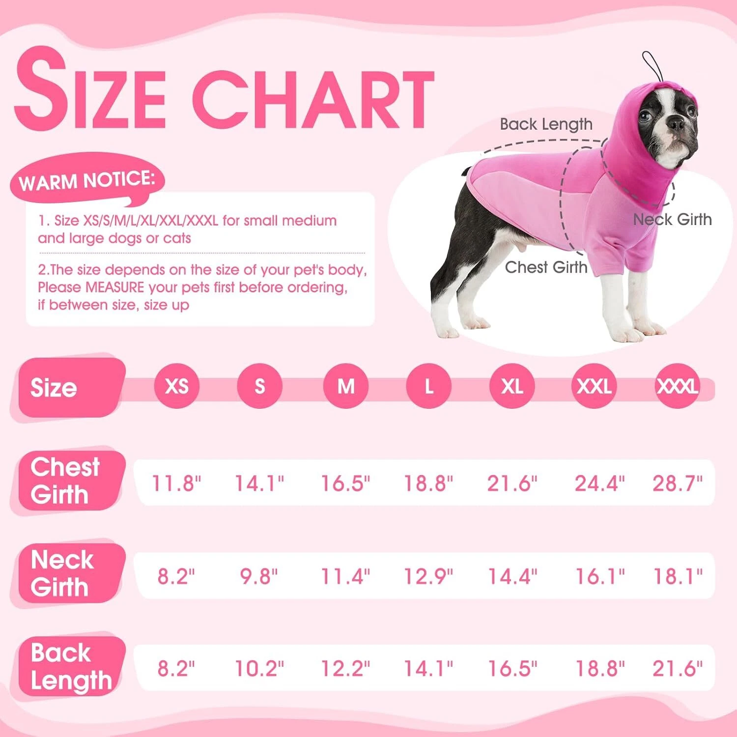 VETEMENTS BRKURLEG Felpa con Cappuccio per Cani con Paraorecchie Felpa a Girocollo X Small Rosa