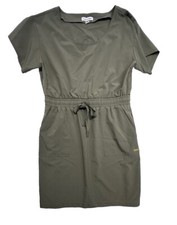 Calvin Klein Womens Size 8 Dress CK Logo Tie Army Green