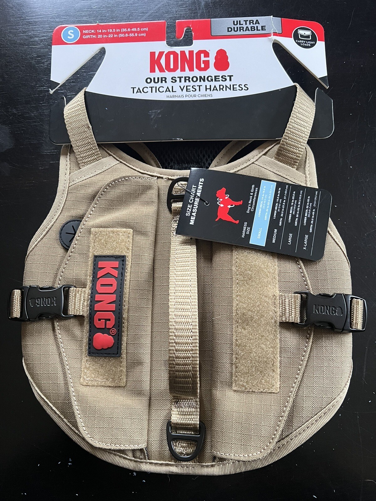 KONG Tactical Dog Vest Harness Tan Size SMALL new eBay