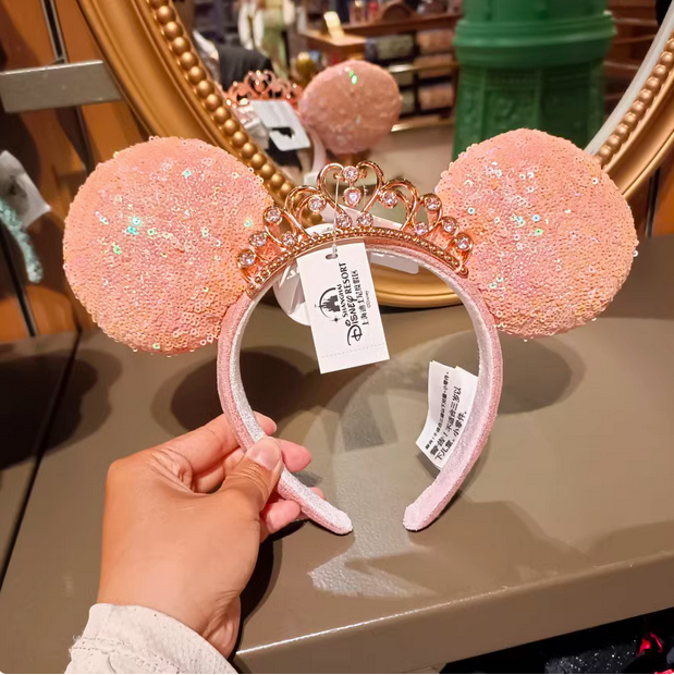 NEW Disney*Parks Pink Sequin Minnie Mouse Tiara Princess  display picture 2