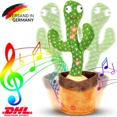 MARKENLOS Sprechender Kaktus Spielzeug Nachsprechen auf Deutsch Tanzender Kaktus