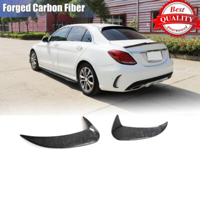For Mercedes-Benz W205 C43 C63 Sedan 15-21 Forged Carbon Rear Bumper Canards Fin