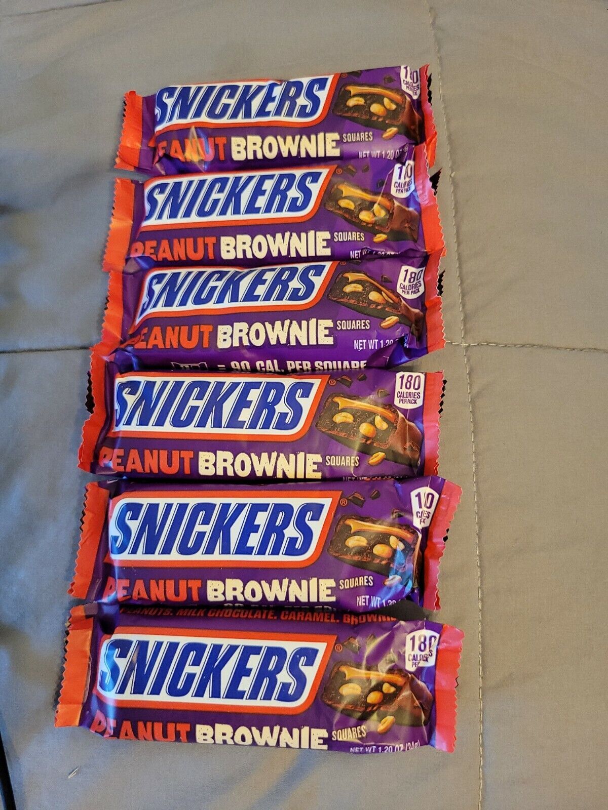6 Count Lot Snickers Candy Bars Translated Oz Peanut Free Shipping New 1.2 Brownie Squares