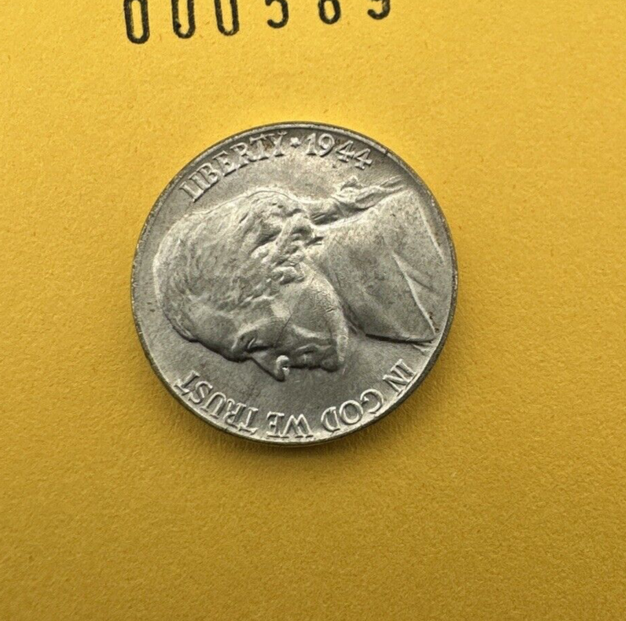 1944 P Jefferson Silver War Nickel US 5c Uncirculated WW2 Coin 35