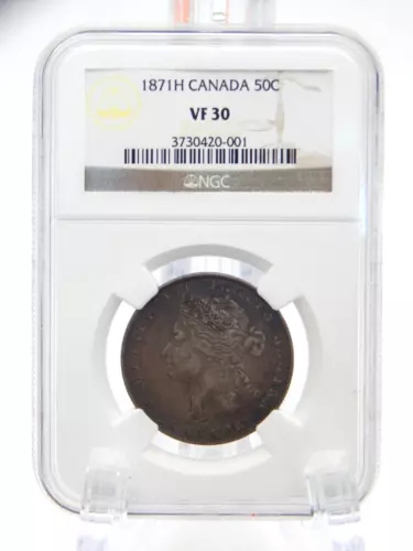 1871 H Canada 50c NGC Graded VF 30 Half Dollar  QUEEN VICTORIA   (BT715)