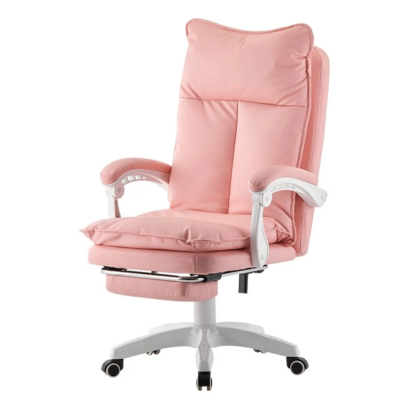 Pink Gaming Racing Desk Chair Adjustable Computer Office Chair with Footrest