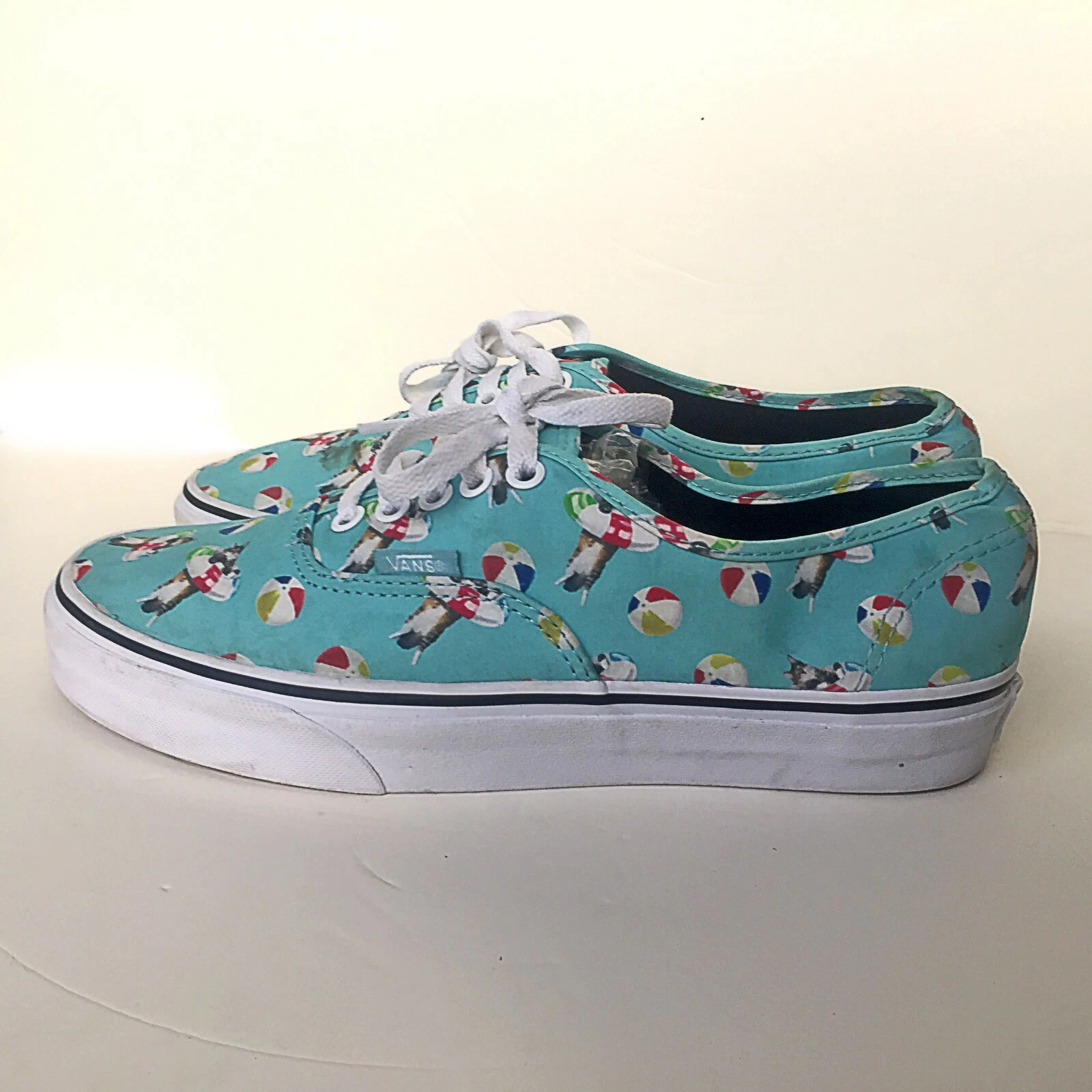 Vans 721356 Pool Vibes blu tela gatti scarpe da skateboard sneaker uomo US 7 5