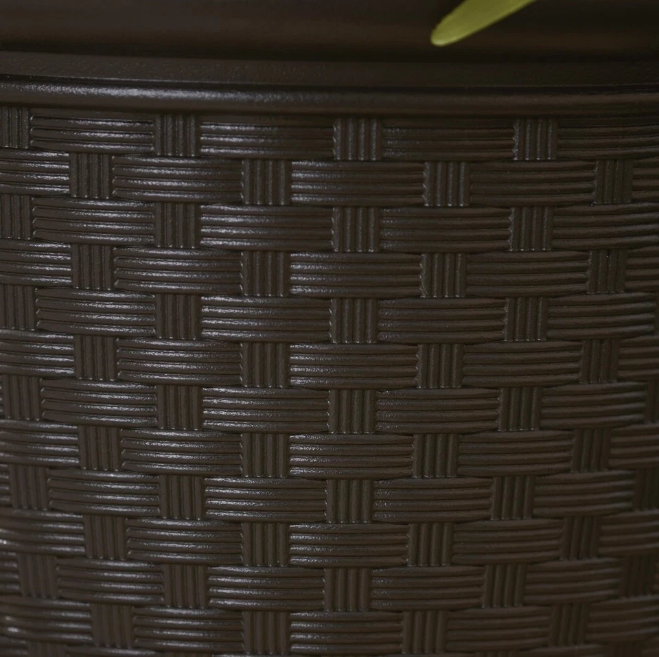 Maceta redonda Suncast Sonora Java moldeada por soplado de resina - marrón, juego de 2 Foto 4 de 4