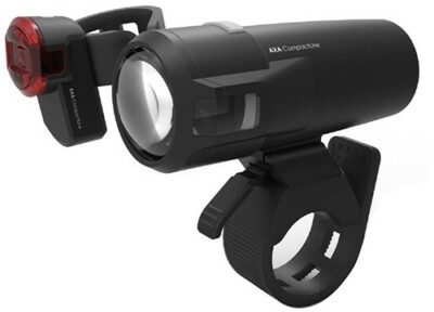 Axa Fahrradlampenset Compactline 20 LUX USB Frontlicht Rücklicht Set Akkulicht