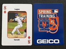 *SCARCE* LOGAN VERRETT ~ 2016 NY Mets Spring Training Playing Card ~ 8 DMOND