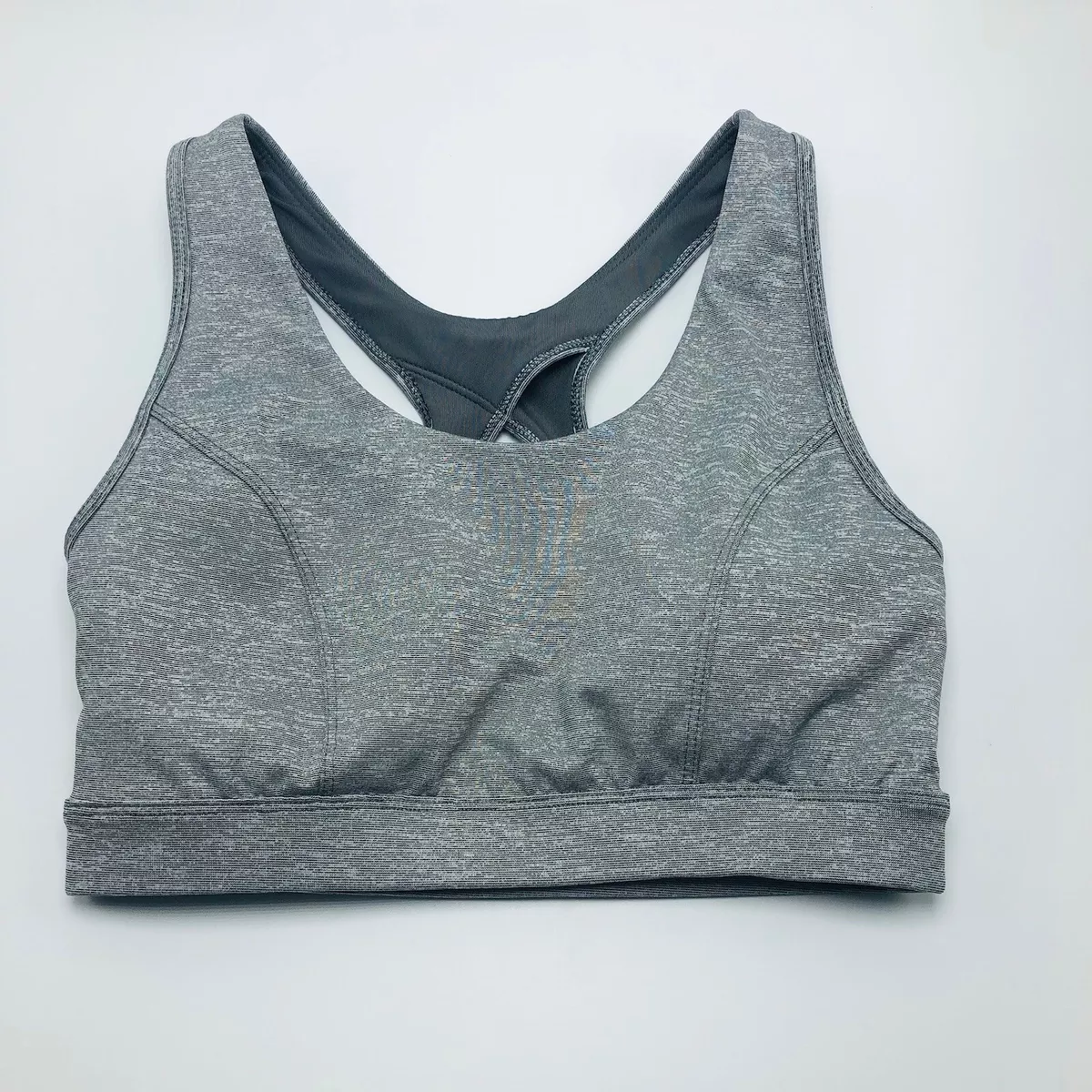 TEK GEAR Sports Bra Size Medium Gray Medium Support Keyhole Back (B1)