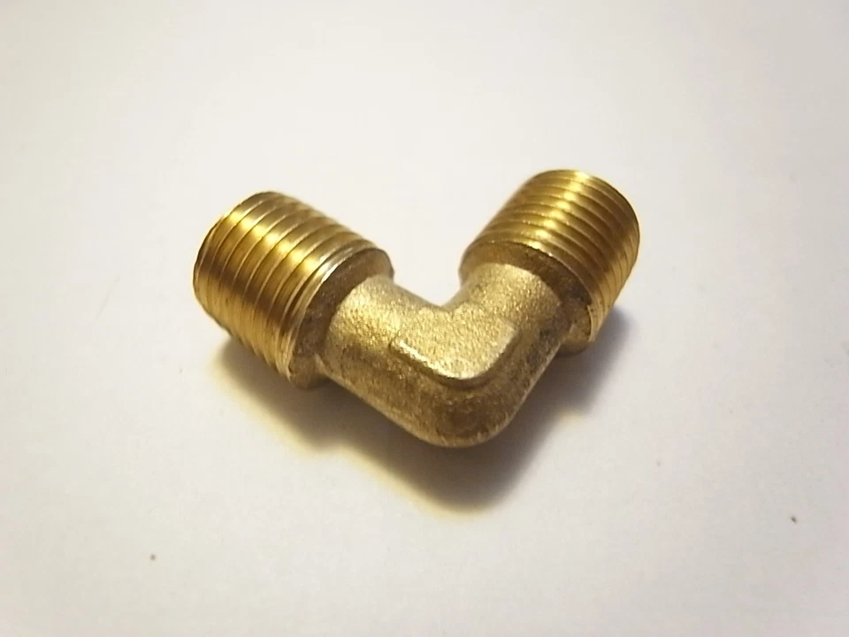 M UND S Pneumatik Wasser 90 Grad Bogen 1/4 2x Außengewinde Messing ETLMAGAG1/4
