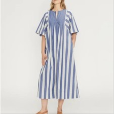 Everlane The Poplin Caftan Dress | Nautical Stripe XXS