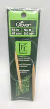 Clover Takumi Bamboo Circular Knitting Needles 16"-Size 8/5 mm New