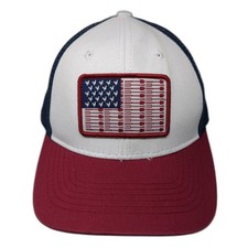 American Flag Snapback Trucker Hat Multi One Size Adjustable 6 Panel Outdoor Cap
