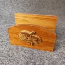 Wooden Letter Rack With Acorn Motif Probably Handmade 16.5 x 7 cm
