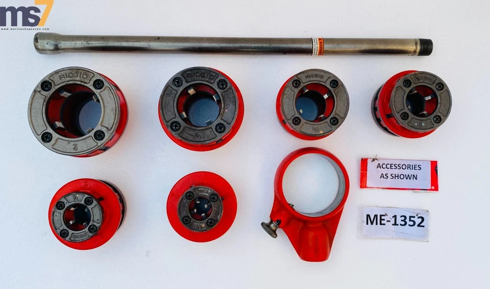 RIDGID MANUAL RATCHET PIPE THREADER SET 1/2" TO 2" WITH ACCESSORIES AS SHOWN - Image 3 of 4