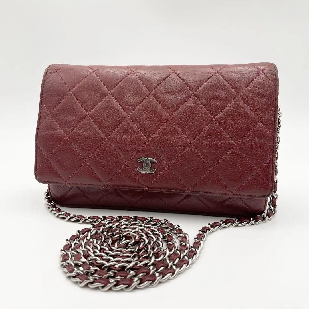 Popular Model Chanel Matelasse Caviar Skin Chain Wallet