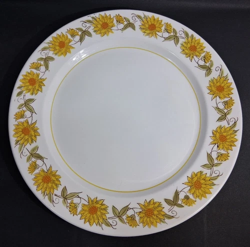 Vintage Mikasa Mediterrania Caracas 4008-YE Yellow White Large Dinner Plate