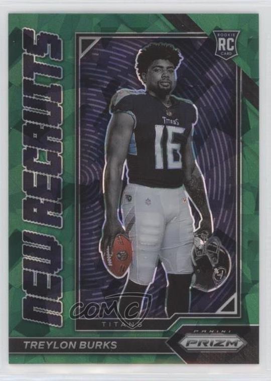 2022 Panini Prizm New Recruits Green Ice Treylon Burks #NR-8 Rookie RC fm0