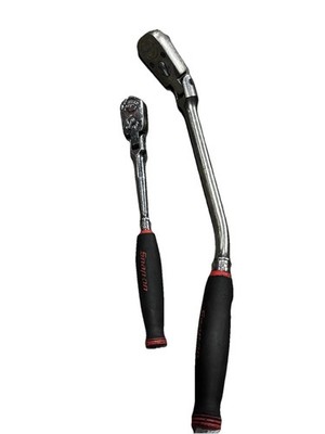 Snap-On 3/8'' Drive Flex Head Bent Handle Ratchet & 1/4 Drive Flex Head Ratchet