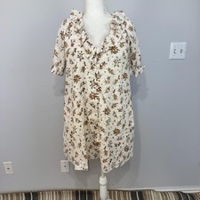 Madewell Women's XXS Ruffle Button Front Trapeze Floral Reef Lined Pockets