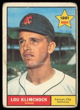 1961 Topps #462 Lou Klimchock Kansas City Athletics