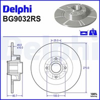 2X Bremsscheibe Delphi BG9032RS FüR JM0 ScÉNic KM0 Renault Megane 2 JM0B JM0H
