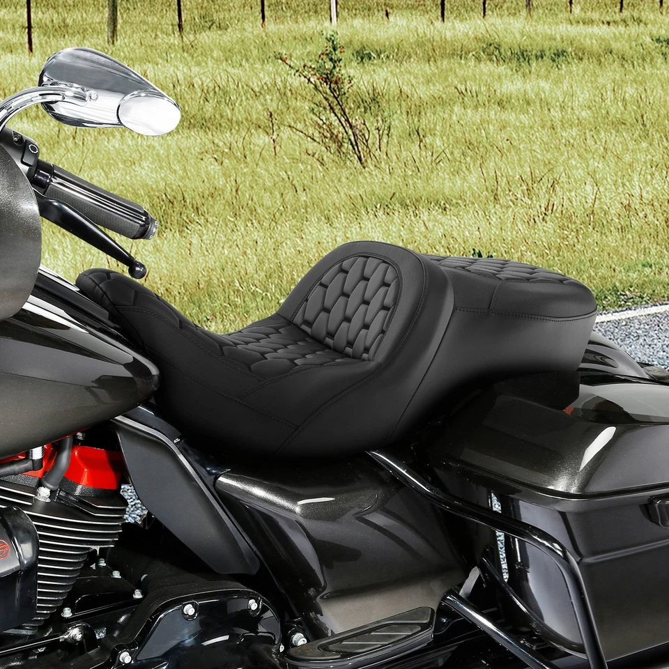 Driver & Passenger Gel Seat Fit For Harley Touring Road Glide King 2009-2023 - Image 2 of 4