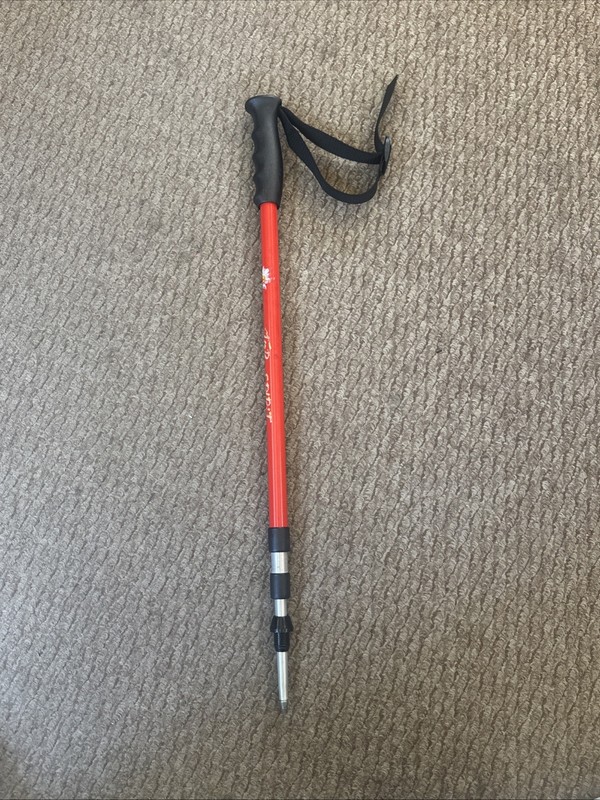 Top Spirit Of Switzerland Outdoors Adjustable Single Trekking Hiking Pole - Red
