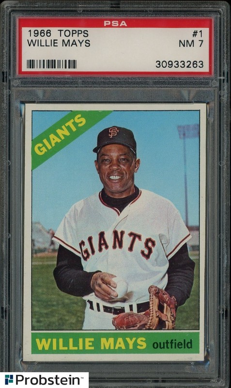 1966 Topps #1 Willie Mays San Francisco Giants HOF PSA 7 NM