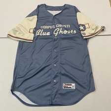 Rare Wilson Authentic Corpus Christi Hooks Blue Ghosts Mens Jersey Size Large