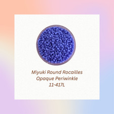 Miyuki 11/0 Round Seed Beads 11-417L Opaque Periwinkle 20 Grams