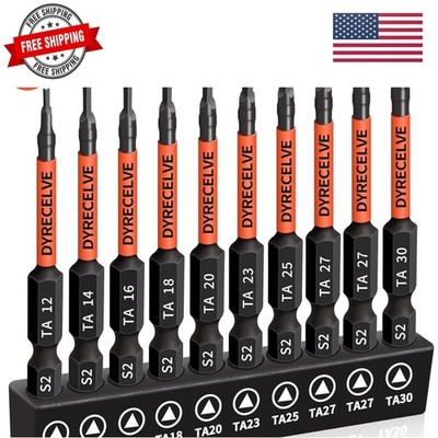 10-Pack Triangle Screwdriver Set -  S2 Steel Triangle Bit Set 2.56'' Long Magn...