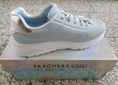 Skechers Uno Lite Metallic Mode Light Blue/Silver Größe 39, NEU mit Karton