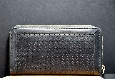 Witchery Damen große Leder Clutch Geldbörse Portemonnaie Reißverschluss schwarz