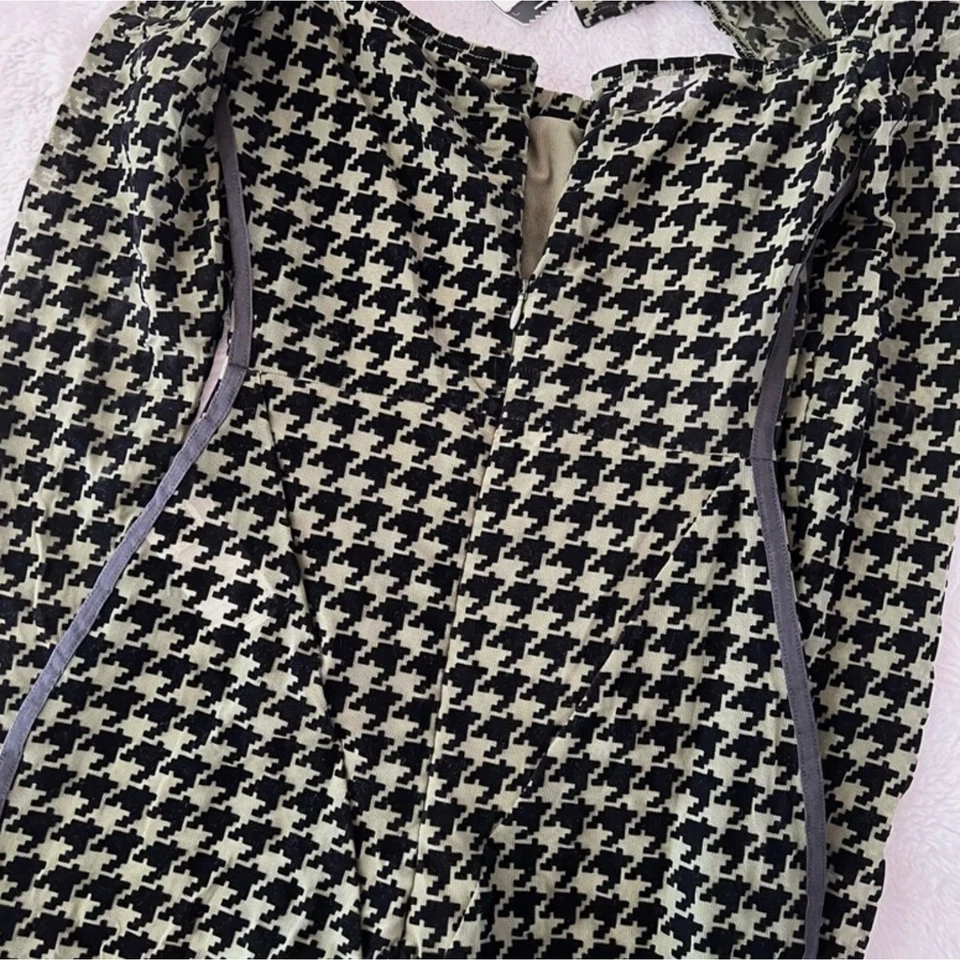 NWT Adidas x Ivy Park Jumpsuit Womens Medium Green Houndstooth Beyonce Catsuit - Image 4 of 4