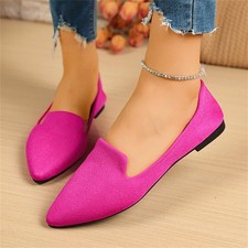 Women's Casual Business Lightweight Flat Loafers Slip On Pointed Toe Work Shoes