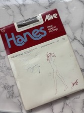 1PR VINTAGE HANES ALIVE RHT SUPPORT SHEER NYLON STOCKINGS 10 1/2-11 Driftwood