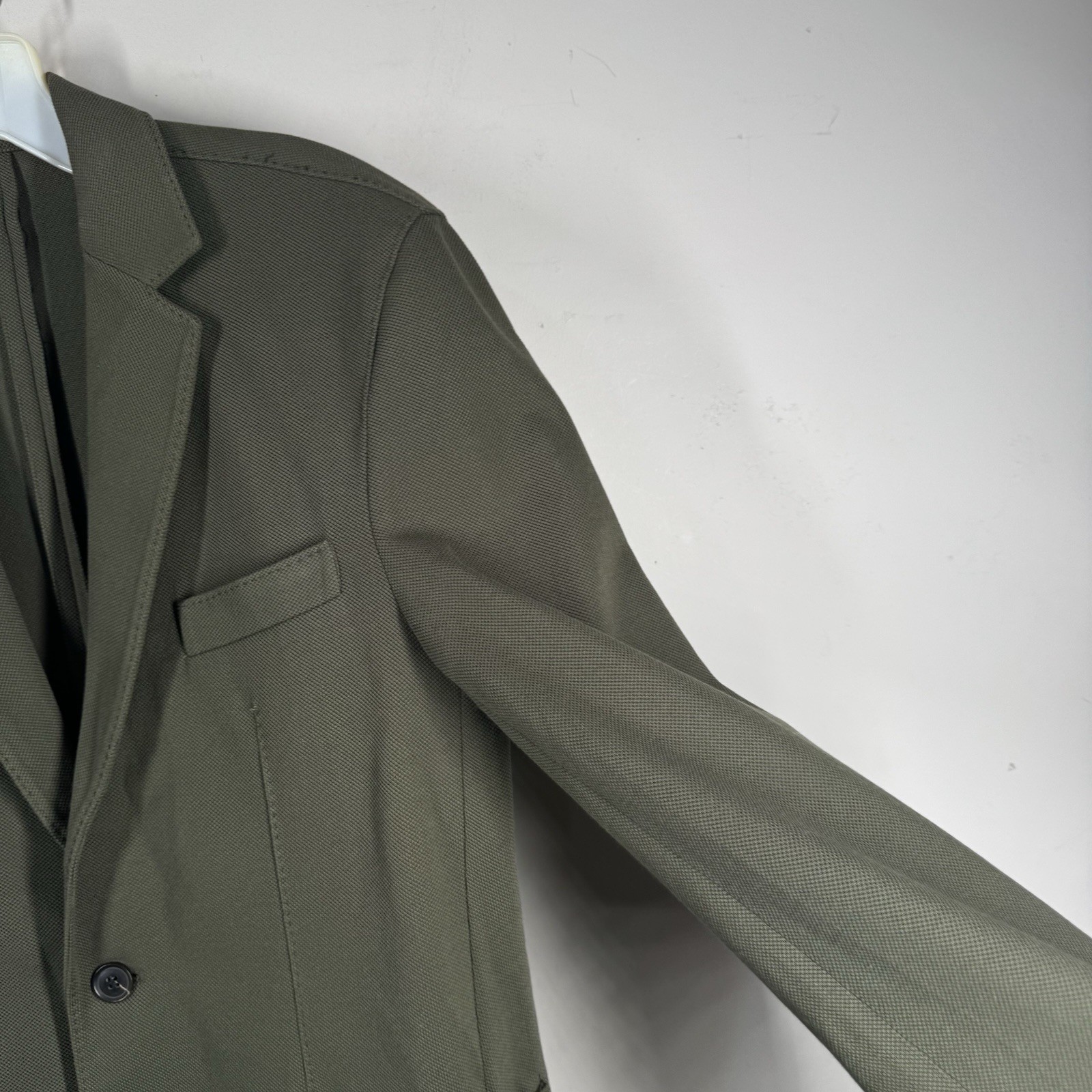 Quince Men Cotton Pique Knit Blazer Outerwear Sz Small New Olive Green