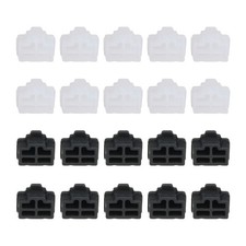 0.5 Inch RJ45 Dust Plug, 20 Pcs Anti Dust Plug Cover Female End, Black/Clear