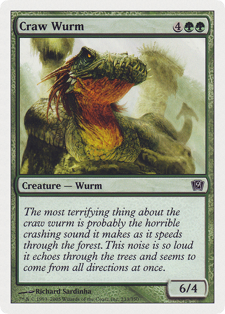 Craw Wurm #233 (Foil) (LP) 9th Edition 9ED Magic MTG