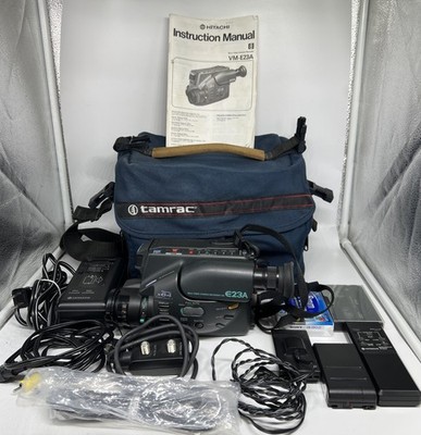 Hitachi VM-E23A 8mm Video Camera Recorder w/Case/Remote for parts or repair 