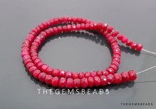 Natural Ruby Faceted 4mm  5mm Beads, 100 Pieces of NATURAL RUBY RONDELLE Beads.
