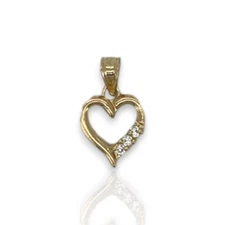 Heart Cz Pendant - 10K Yellow Gold