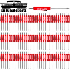 100pcs Red Mini Pocket Screwdriver Phillips Flat Head Tip with Magnet and Clip